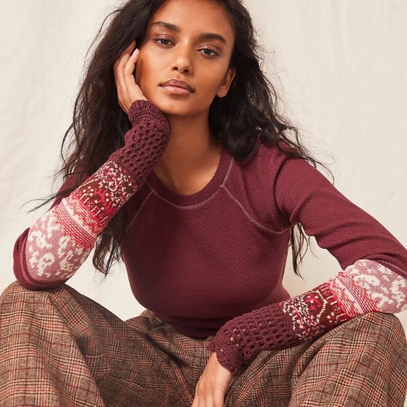 NWT Free People In The Mix Cuff Thermal Top, XS - Picture 2 of 9